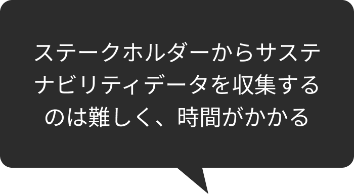 ステークホルダーからサステナビリティデータを収集するのは難しく、時間がかかる